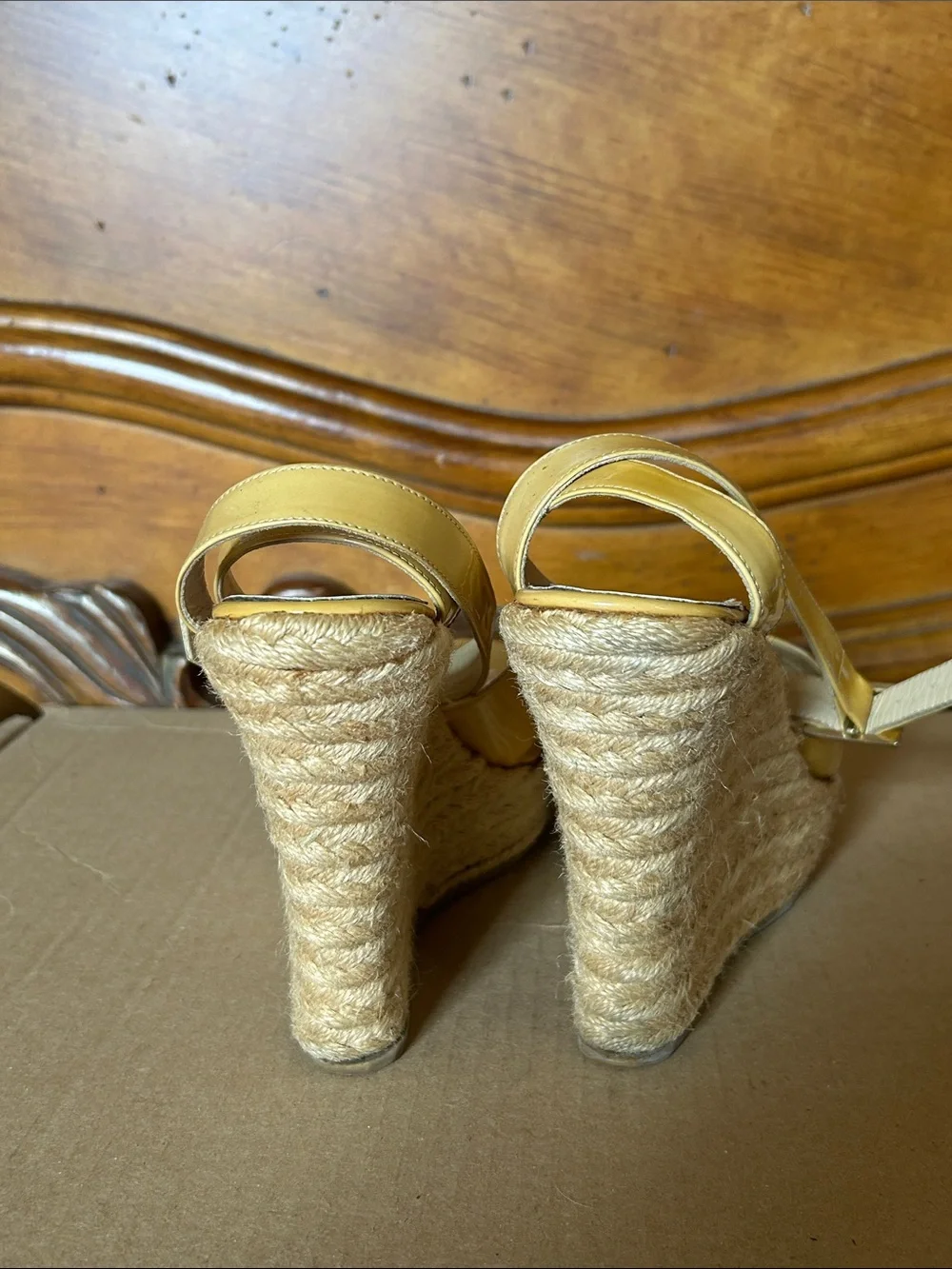 Jimmy Choo sand Leather Platform Espadrille Sandals. Size 39